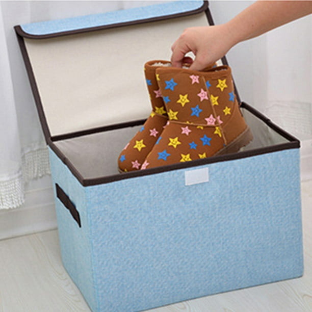 Organizador de ropa, almacenamiento para armario, cubos de almacenamiento grandes, caja de almacenamiento plegable con tapa, cesta organizadora con asas resistentes para armario.