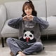 thumbnail image 4 of Conjunto de Pijama de franela cálida para hombre y mujer, ropa de dormir de Panda para pareja, Pijama familiar, ropa de noche para amantes, pijamas casuales de animales, Otoño e Invierno, 4 of 4