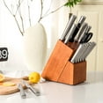 thumbnail image 2 of Costway 16-Piece Kitchen Knife Set Stainless Steel Knife Block Set w/ Sharpener, 2 of 10