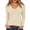 Beige, variant on Women's V Neck Undershirt Long Sleeve Milk Silk Solid Color Slim Fit Soft Stretchy Base Layering Tee Brown XL
