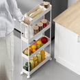 thumbnail image 2 of Carrito de almacenamiento SPACELEAD Slim de 4 niveles para oficina y cocina, blanco, 2 of 7