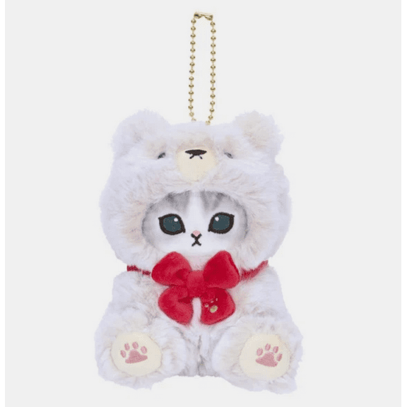 mofusand Exhibition Cat Plush doll Keychain Teddy Bear White NEW