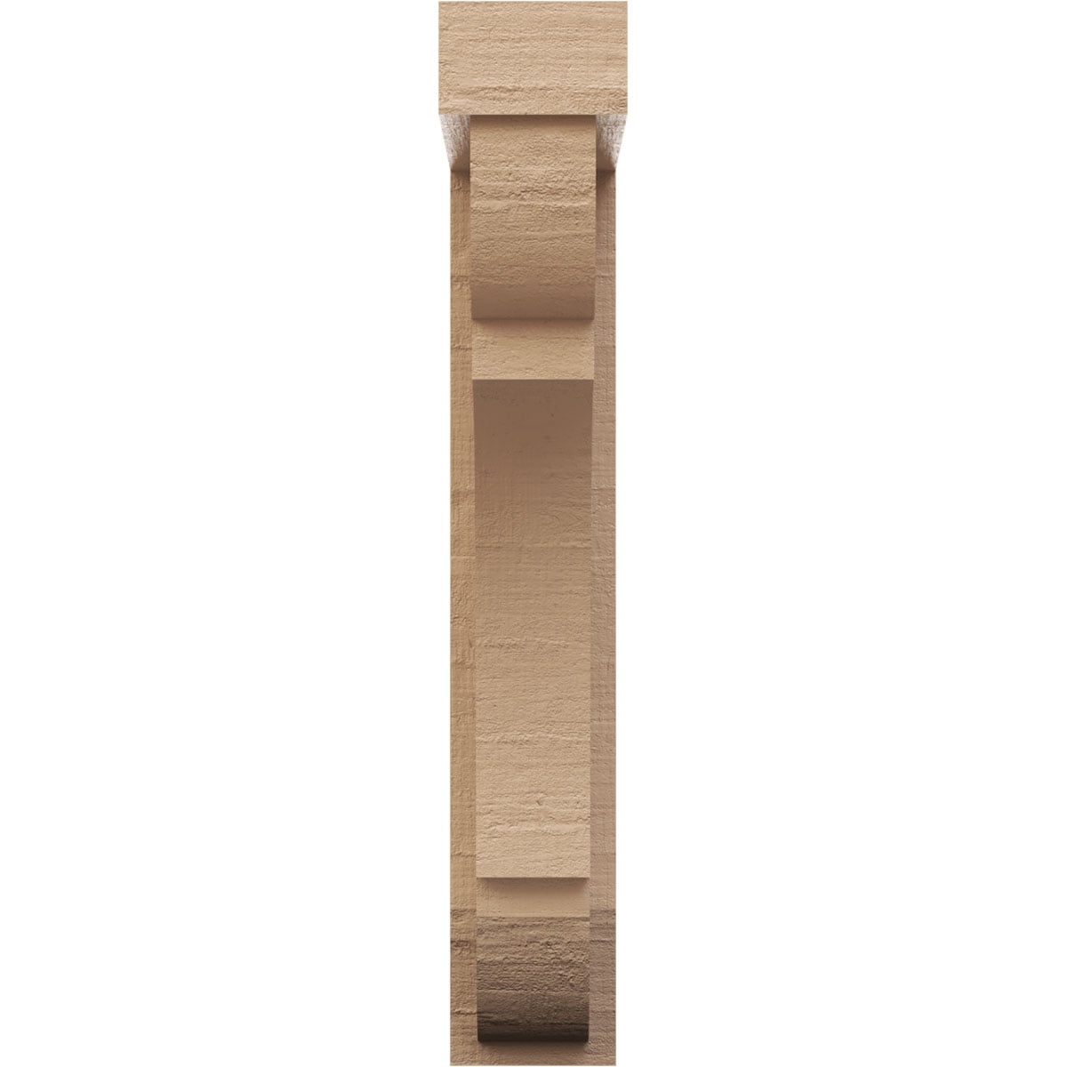 3"W x 6"D x 18"H Thin Bryant Rough Cedar Woodgrain TimberThane Corbel, Primed Tan