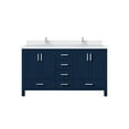 thumbnail image 3 of Jacques 60 in. W Navy Blue Double Bath Vanity, Cultured Marble Top, and Faucet Set, 3 of 8