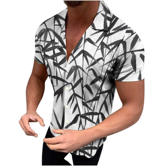 Camisas casuales de manga corta de moda de verano para hombres Pompotops oipoqjl48756