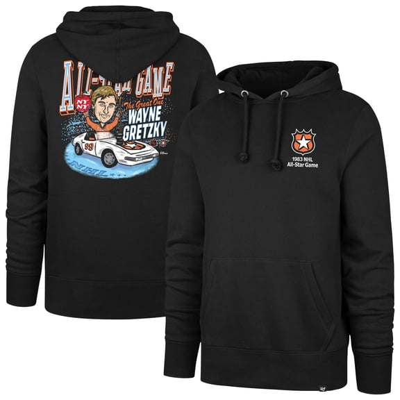 Men's '47 Wayne Gretzky Black 1983 NHL All-Star Game 4 Goal Headline Hoodie