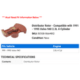 thumbnail image 2 of Distributor Rotor - Compatible with 1991 - 1995 Volvo 940 2.3L 4-Cylinder 1992 1993 1994, 2 of 2