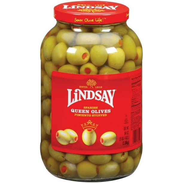 4 PACKS Lindsay Spanish Green Stuffed Pimiento Olive, 80/90 per