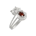 thumbnail image 3 of *RYLOS Simply Fun CAT Garnet & Diamond Ring - January Birthstone. Great Ring for Pinky, Middle or Pointer Finger.*, 3 of 4