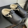 thumbnail image 5 of Women and Men Fur Lined Clogs Memory Foam Warm Fuzzy Slippers Winter Waterproof Indoor Outdoor Slipper, 5 of 10