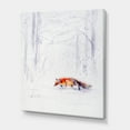 thumbnail image 3 of Red Fox Running In White Snow in Countryside II 8 in x 12 in Painting Canvas Art Print, by Designart, 3 of 4