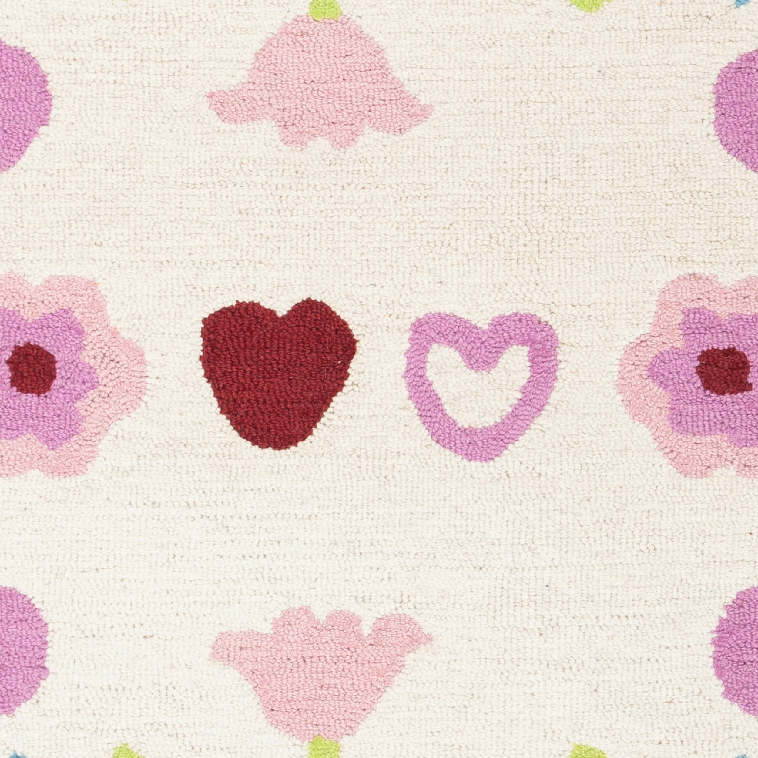 SAFAVIEH Kids Antoinette Floral Wool Runner Rug, Ivory/Pink, 2'6" x 8'