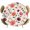 Off-White, variant on Blue Lavender Floral Round Tablecloth 36-44 Inch Round Fitted Table Cloth with Elastic Edge, Farmhouse Botanical Flowers Leaf Waterproof Table Cover Protector for Outdoor Picnic Party Dining