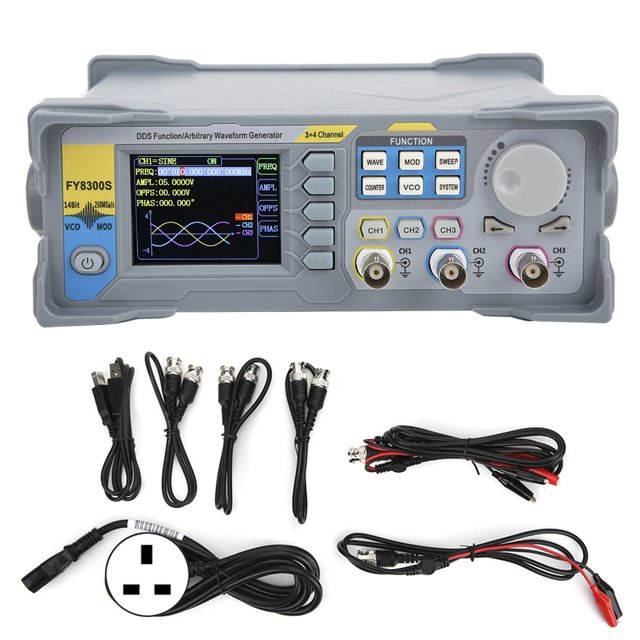 3-Channel Function Signal Generator Arbitrary Waveform Signal Generator 4 TTL Level OutputFY8300S-60M UK Plug 100-240V