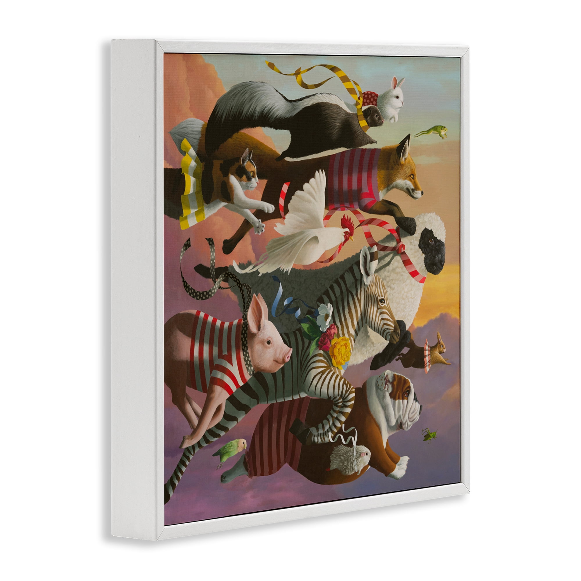 Thick As Thieves Animals White Framed Giclee Art, design by Heather Gauthier