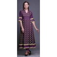 thumbnail image 3 of Bimba Purple Curve Diamond Geometric Printed Womens AnarkaliÂ&nbsp;KurtiÂ&nbsp;Kurta Flared Maxi Blouse Large, 3 of 6