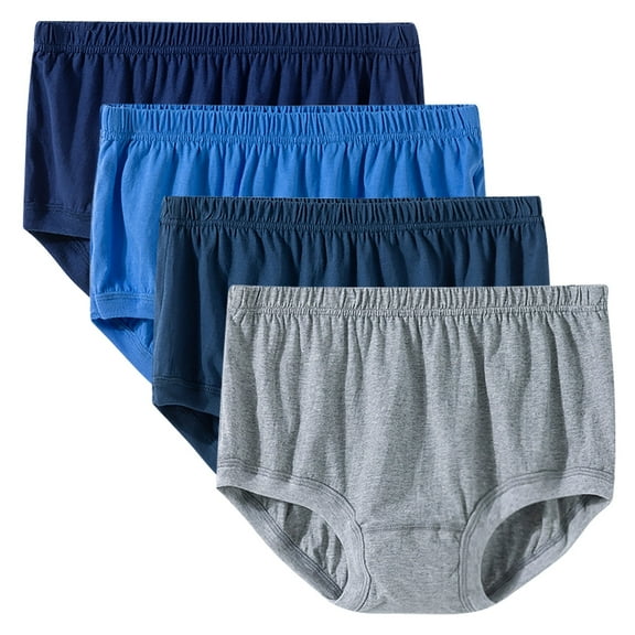 OSFVNOXV Cotton High Waist Underwear 4-Pack for Men & Women – Plus Size Seamless Briefs with Wide Waistband (M-5XL)