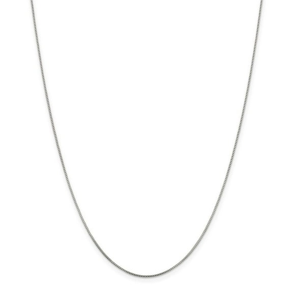 Auriga Fine Jewelry 925 Sterling Silver Rhodium-plated .8 mm Box Chain Necklace for Women 16"