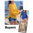 thumbnail image 5 of Anygrew Women's Crochet Swimsuit Cover Up Long Sleeve Knit Beach Dress See Through Hollow Out Bathing Suit Coverups for Summer Vacation, 5 of 7