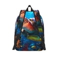 thumbnail image 2 of Lsque Ice Blue Ocean Sea Turtle Pattern Canvas Daypack, Durable Backpack, High-quality Versatile Backpack,Vintage Compact Backpack-Medium, 2 of 6