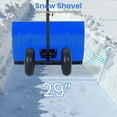thumbnail image 3 of AKDSteel Pelle à Neige en Métal Robuste avec Roues, Lame Inclinée à 5 Positions Réglables et Poignée de Hauteur, Pousseur Ergonomique en Acier, Roues Antidérapantes, Bord en Caoutchouc pour un Déneigement Rapide, 3 of 8