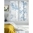 thumbnail image 2 of Blue Ombre Leaves Sheer Curtains for Living Room Bedroom Gray Forest Branches Sheer Curtains 63 Inch Long 2 Panels Set Light Filtering Curtain Window Treatments Drapes for Dining Room, 2 of 6