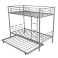 thumbnail image 5 of Harper & Bright Designs Metal Bunk Bed with Trundle, Twin-Over-Twin, Silver, 5 of 11