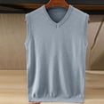 thumbnail image 2 of Momasggi Men's Knit Sweater Vest Fall Loose Fit Sleeveless Knit Pullover Casual V Neck Vests Soft Lightweight Solid Color Sweaters Gray XL, 2 of 5