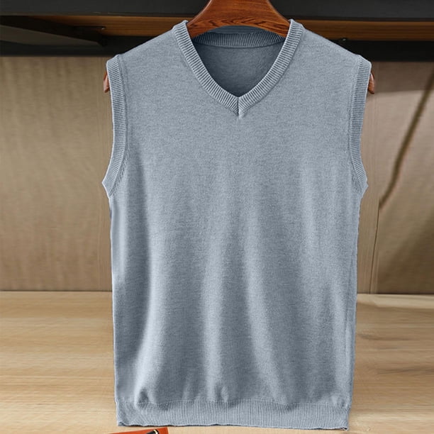Ceisia Breathable Anti-Pilling Men's Slim Fit V-Neck Solid Color Knit Vest Gift