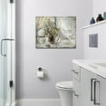 thumbnail image 5 of Farmhouse Floral Bathroom Wall Art White Flowers Butterfly Pictures Country Floral Canvas Painting Rustic Bathroom Decor Framed Artwork for Bathroom Bedroom Living Room Kitchen 16"x12", 5 of 6