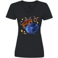 thumbnail image 3 of Inktastic Taurus Constellation Zodiac Sign Illustration Women's V-Neck T-Shirt, 3 of 5