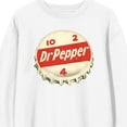 thumbnail image 6 of Dr Pepper Bottle Cap Crew Neck Long Sleeve White Adult Sweatshirt -XL, 6 of 7