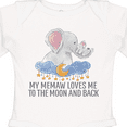 thumbnail image 4 of Inktastic My Memaw Loves Me to the Moon and Back Elephants in Clouds Boys or Girls Long Sleeve Baby Bodysuit, 4 of 5