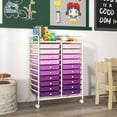 thumbnail image 2 of Costway 20 Drawers Rolling Storage Cart Art Craft Organizer on Wheels Multipurpose Purple, 2 of 10
