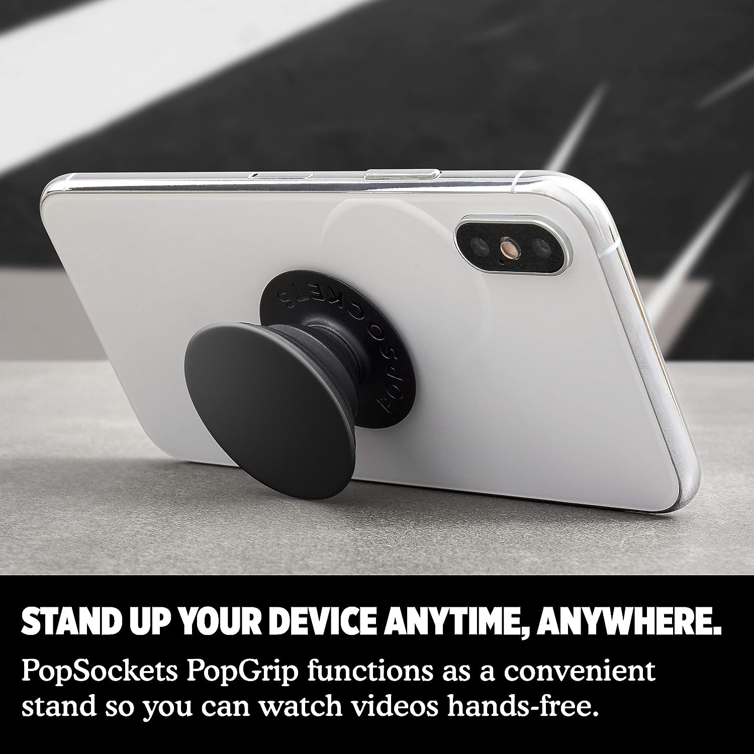 PopSockets Adhesive Phone Grip with Expandable Kickstand and swappable top - PopGrip Black - image 4 of 5
