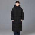 thumbnail image 3 of Chaqueta larga de plumón para hombre, unisex, de plumón de pato, acolchada, para hombre y mujer, chaqueta de invierno informal, acolchada, para el frío, 3 of 5