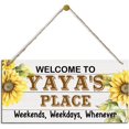 thumbnail image 1 of Rustic Welcome To Yaya's Place Decor Sign, Sunflower Sign Porch Decor Sign, Yaya's Gift, Gift For Grandma 5x10 Inch, 1 of 5