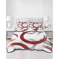 thumbnail image 3 of Red Grey Twin XL Size Down Alternative Comforter, Lightweight Comforter Quilt Bedding Set with Pillow Shams Geometric Circle Modern Abstract Simple Art All Seasons Bed Comforter Duvet Insert 68"x98", 3 of 7