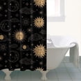 thumbnail image 4 of Black Gold Sun Moon Cloud Pattern Shower Curtain 36"x72" ,Bathroom Decorative Shower Curtains Set with 12 Hooks,Modern Waterproof Washable Shower Curtain, 4 of 6