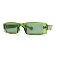 thumbnail image 2 of Womens Thin Narrow Rectangular Mod Sunglasses All Green, 2 of 4