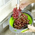 thumbnail image 3 of Gimgong Collapsible Silicone Colander Set, 3-Piece Kitchen Strainer - 2 x 4 Quart, 1 x 2 Quart (Green, Blue, Purple), 3 of 8