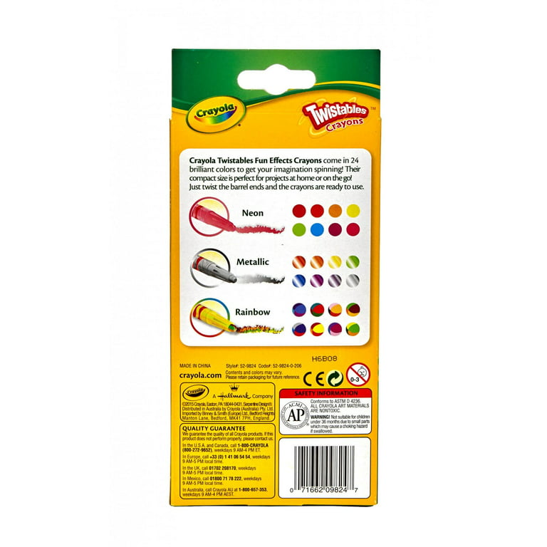Crayola Fun Effects Mini Twistables Crayons, 24ct, Gift for Kids