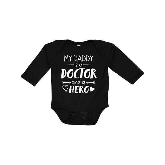 Inktastic My Daddy is a Doctor and a Hero Boys or Girls Long Sleeve Baby Bodysuit
