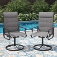 thumbnail image 7 of ELPOSUN Patio Swivel Chairs Set of 2, Outdoor Dining Chairs High Back Padded All Weather Breathable Textilene Outdoor Swivel Chairs with Metal Rocking Frame for Lawn Garden Backyard Deck, Dark Gray, 7 of 7