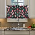 thumbnail image 2 of Yayeee Kitchen Curtains Tier Pair Light Filtering 27"x24" Rod Pocket Short Cafe Window Panel, Red Block Pattern, 2 of 7