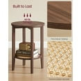 thumbnail image 4 of Boho 2-Tier Round Side Table - Rattan-Look Nightstand with Storage Shelf for Small Spaces, Black Walnut, 4 of 6