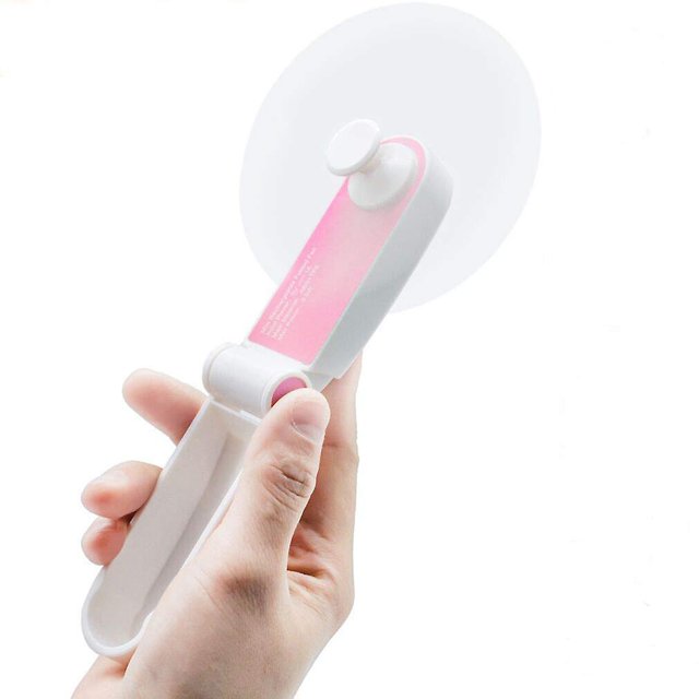 Ventilador de mano Mini ventiladores de mano eléctricos, ventilador de mano Ventiladores USB plegables portátiles recargables Ventilador de escritorio pequeño con pilas,Rosado. Afortunado Sencillez