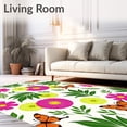 thumbnail image 2 of ODIKA 8'x10' Machine Washable Non-Slip Area Rug, Tropical Garden Medallion with Exotic Birds High Traffic Rug with Pad, Pink, 682869, 2 of 8