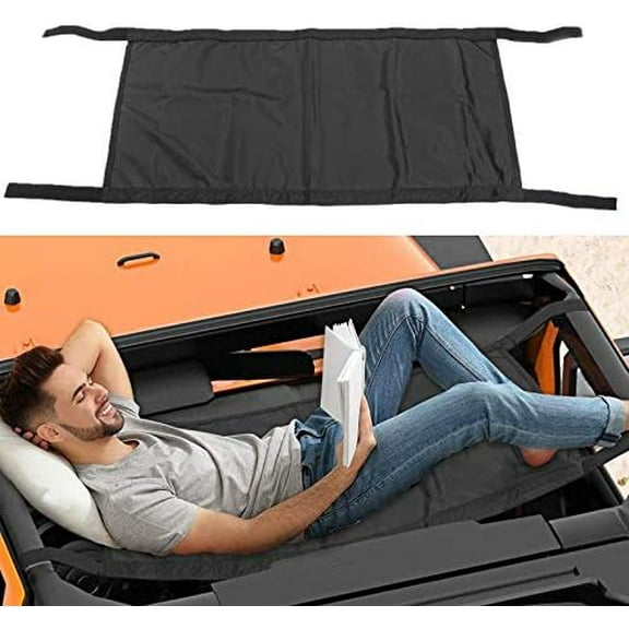 for Jeep Sunshade Hammock Roof Top - Fit for Jeep Wrangler YJ/TJ/JK/JL (1987-2024) & Gladiator JT, 2-Door & 4-Door Mesh Shade Cover UV Protection & Quick-Install Design Black