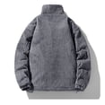 thumbnail image 5 of Quilted Jackets for Men Windproof Long Sleeve Turndown Collar Solid Color Casual Winter Fleece Windproof Comfortable Warm Jackets with Pockets, 5 of 9